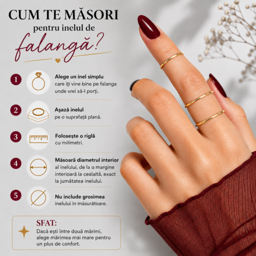 Cum măsori corect un inel pentru falangă (Midi Ring)